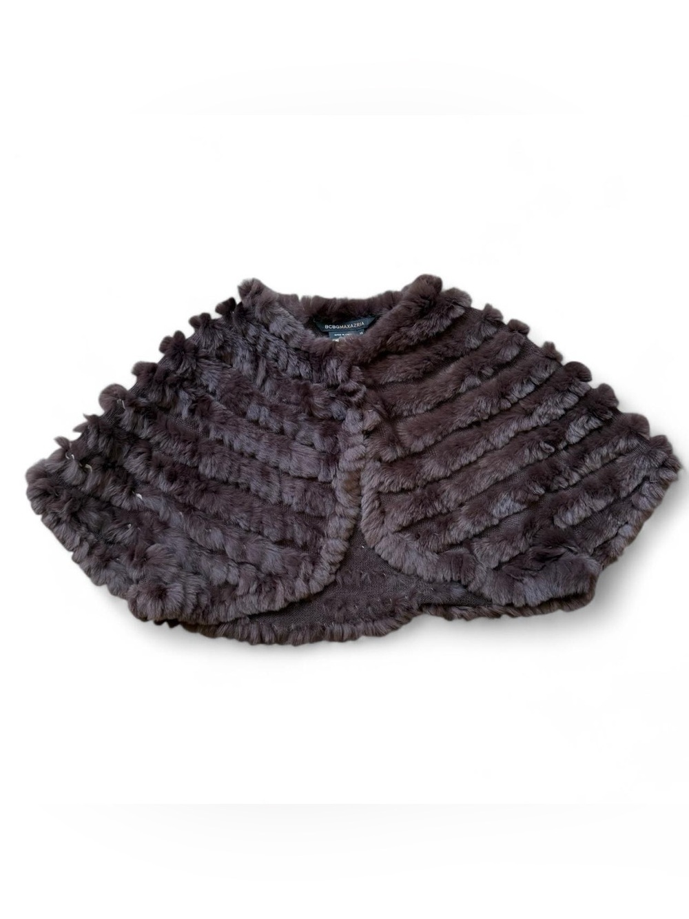 BCBGMAXAZRIA Real Rabbit Fur Cropped Bolero/Shrug/Cape XS